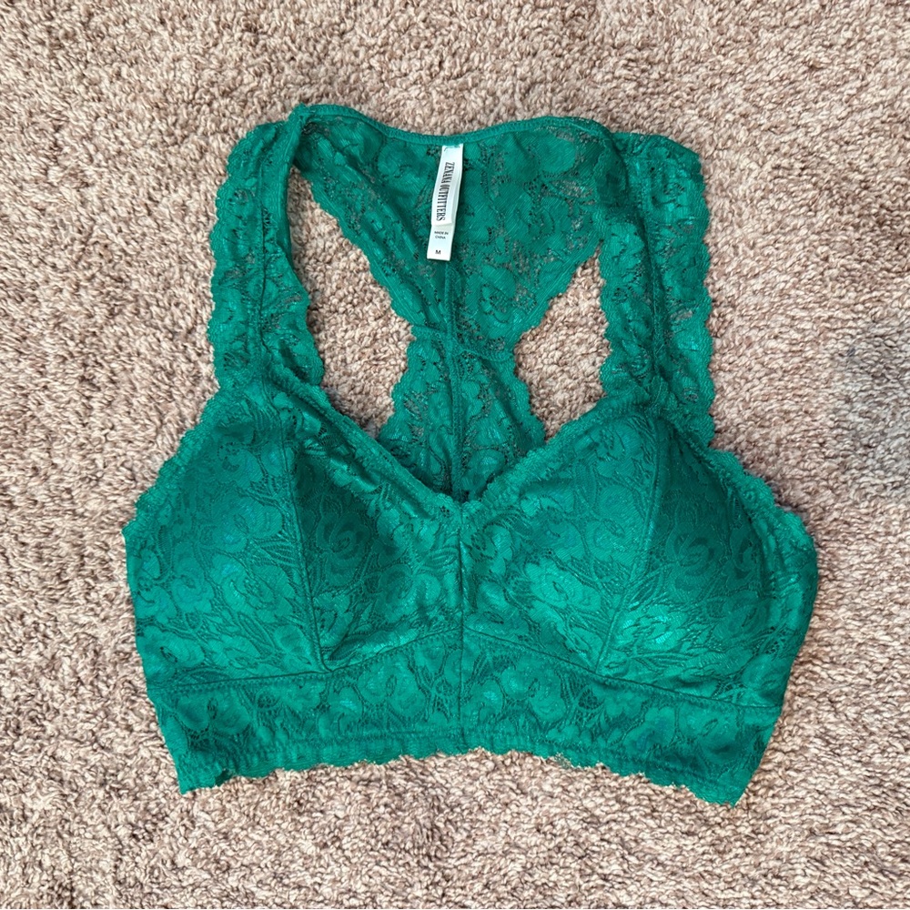 Zenana Kelly Green Lace Bralette